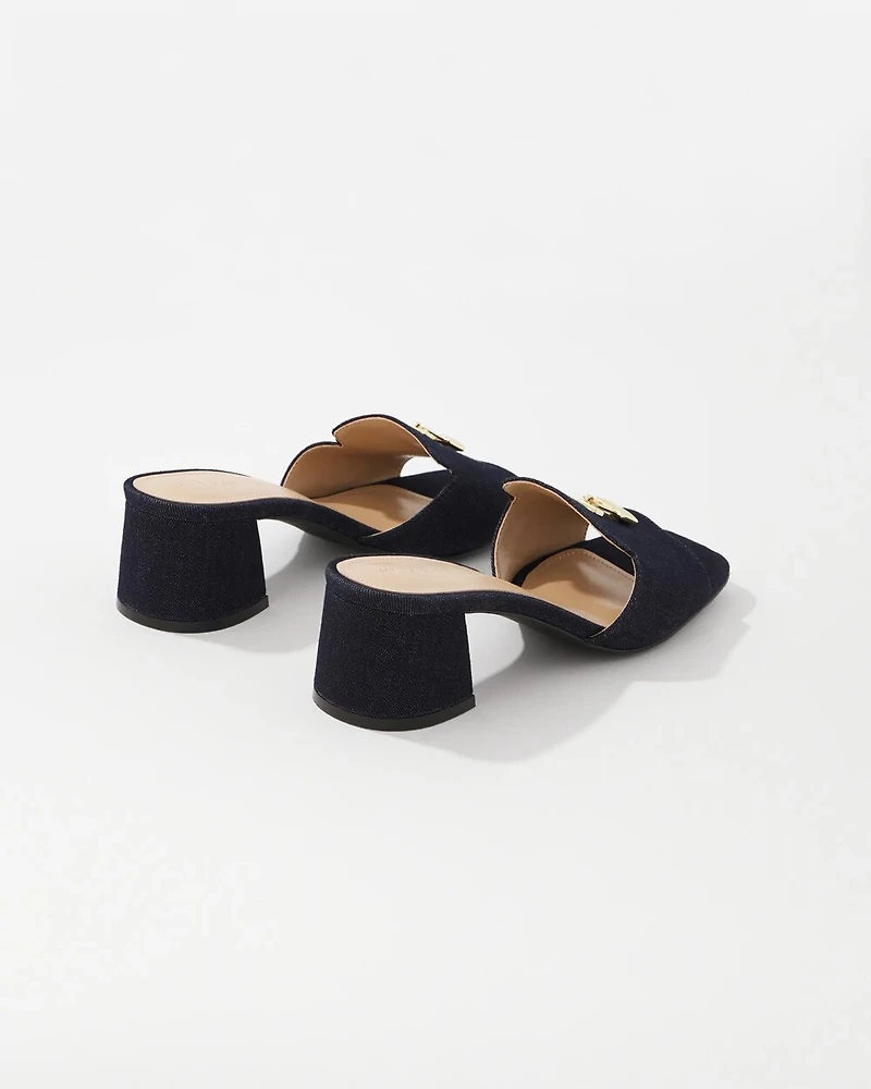 Denim Heeled Sandal