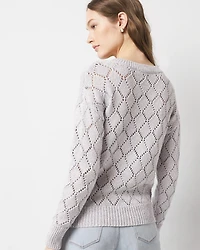 Pointelle Marled Shimmer Sweater