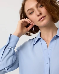 Petite Long Sleeve Soft Shirt with Piping