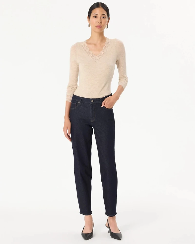 High-Rise Tapered Ankle Jeans