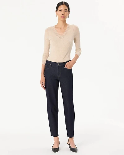 High-Rise Tapered Ankle Jeans
