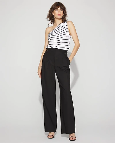 Tab-Waist Wide-Leg Pant