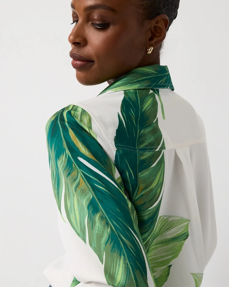 Petite Satin Twill Button Front Shirt