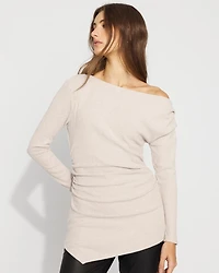 Asymmetrical Rib Snit Top