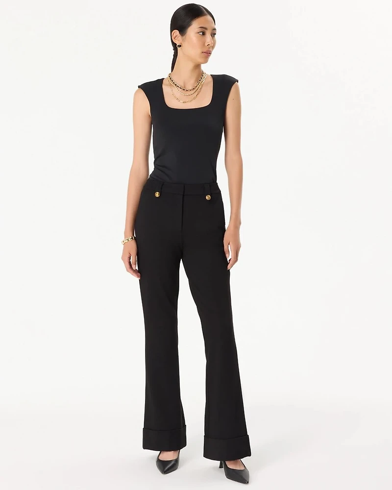 Button Detail High-Rise Piper Flare Pant