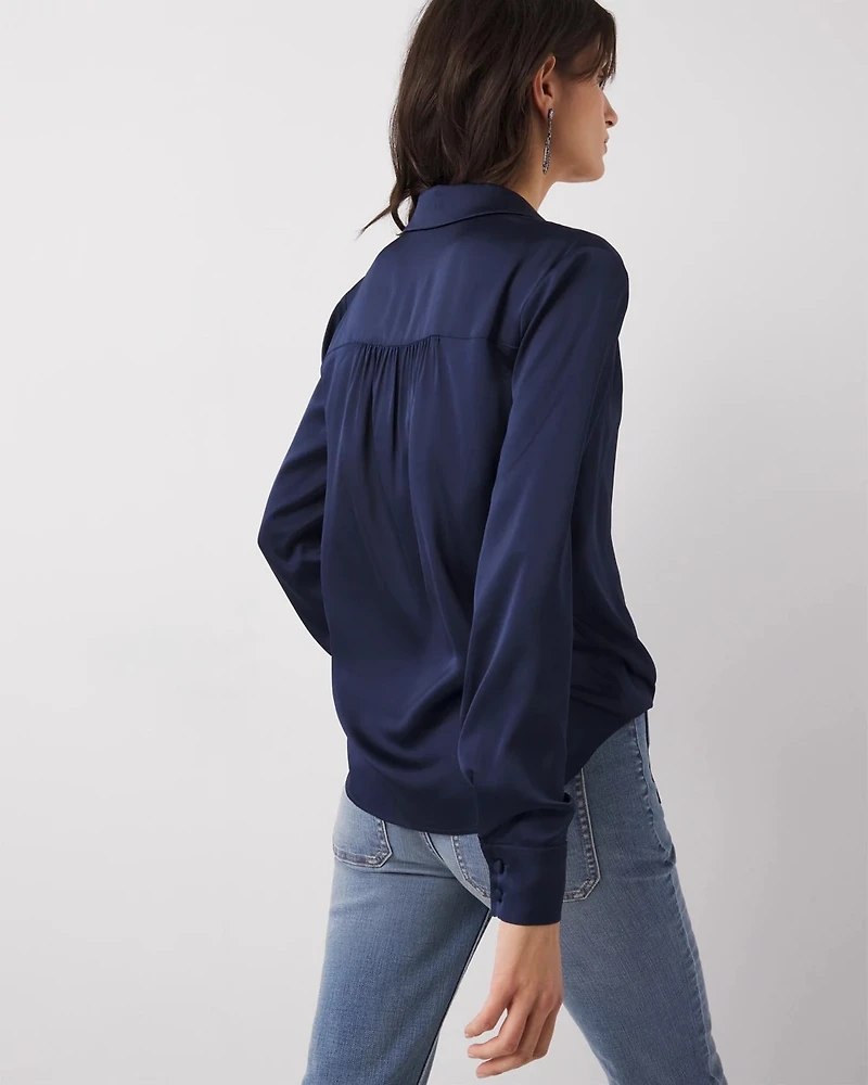 Satin Surplice Blouse