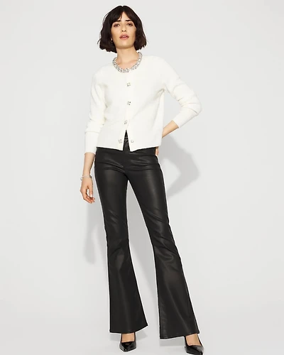 Embellished Button-Front Cardigan