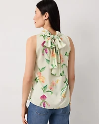 Bow Back Satin Halter Blouse