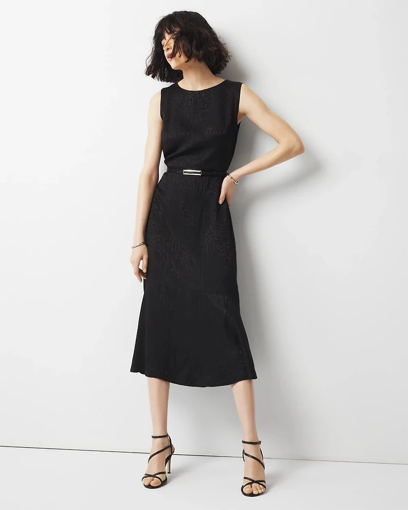 Animal-Print Jacquard Midi Dress