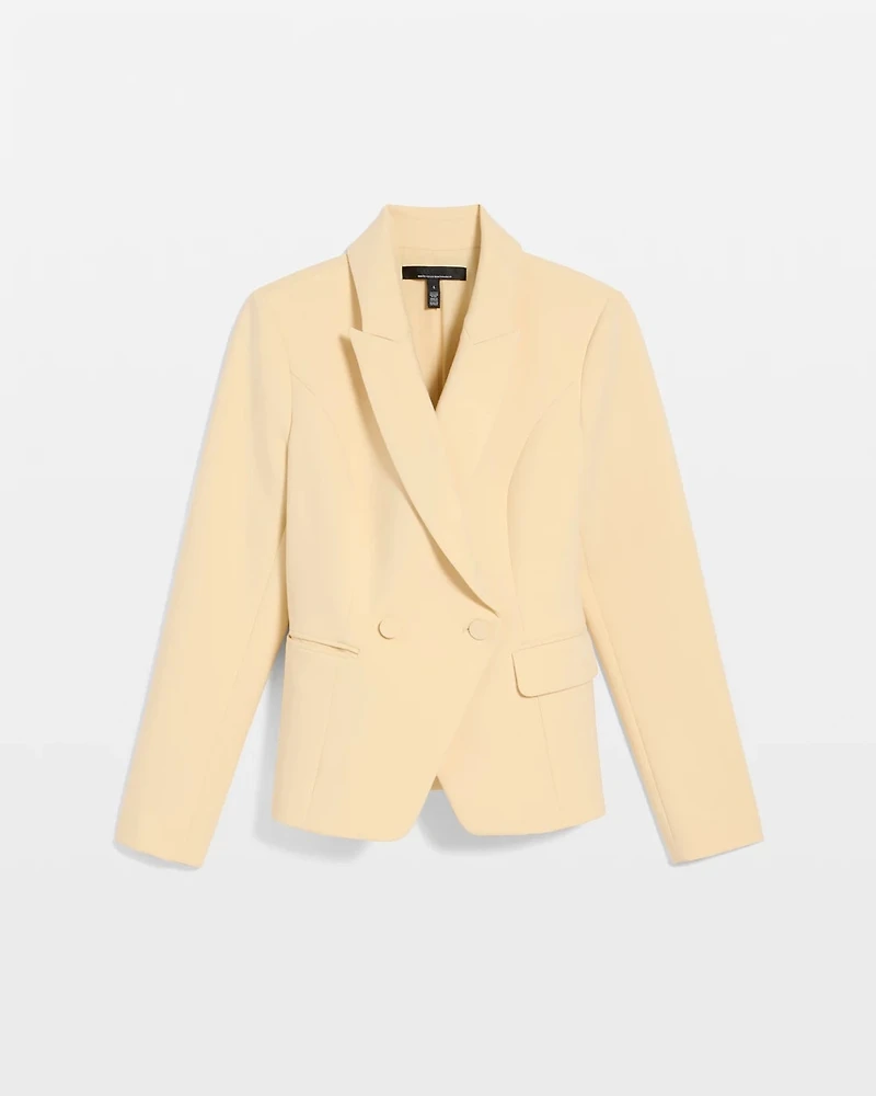 Petite Cropped Double Button Blazer