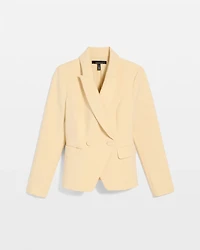 Petite Cropped Double Button Blazer