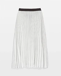 Smocked Pleated Midi Skirt