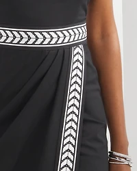 Petite Chevron-Printed Wrap Midi Dress