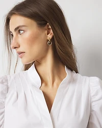 Ruched Sleeve Poplin Blouse