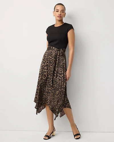 Satin Handkerchief Hem Dress