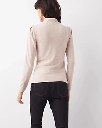 Puff Sleeve Mock Neck Snit