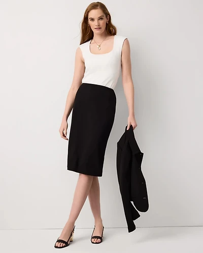 Knit Crepe Pencil Skirt