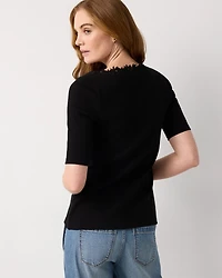 WHBM FORME™ Lace Trim V-neck Tee