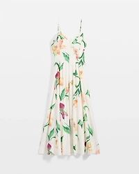 Corset Poplin Midi Dress