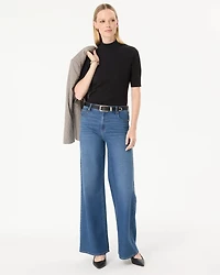 Mock Neck Elbow Sleeve Top