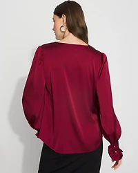 Satin Drama Sleeve Blouse