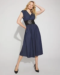 Tencel Belted Denim Midi Dress