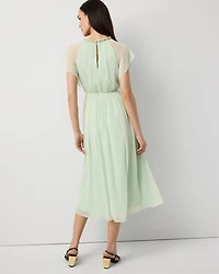 Chain + Keyhole Detail Midi Dress