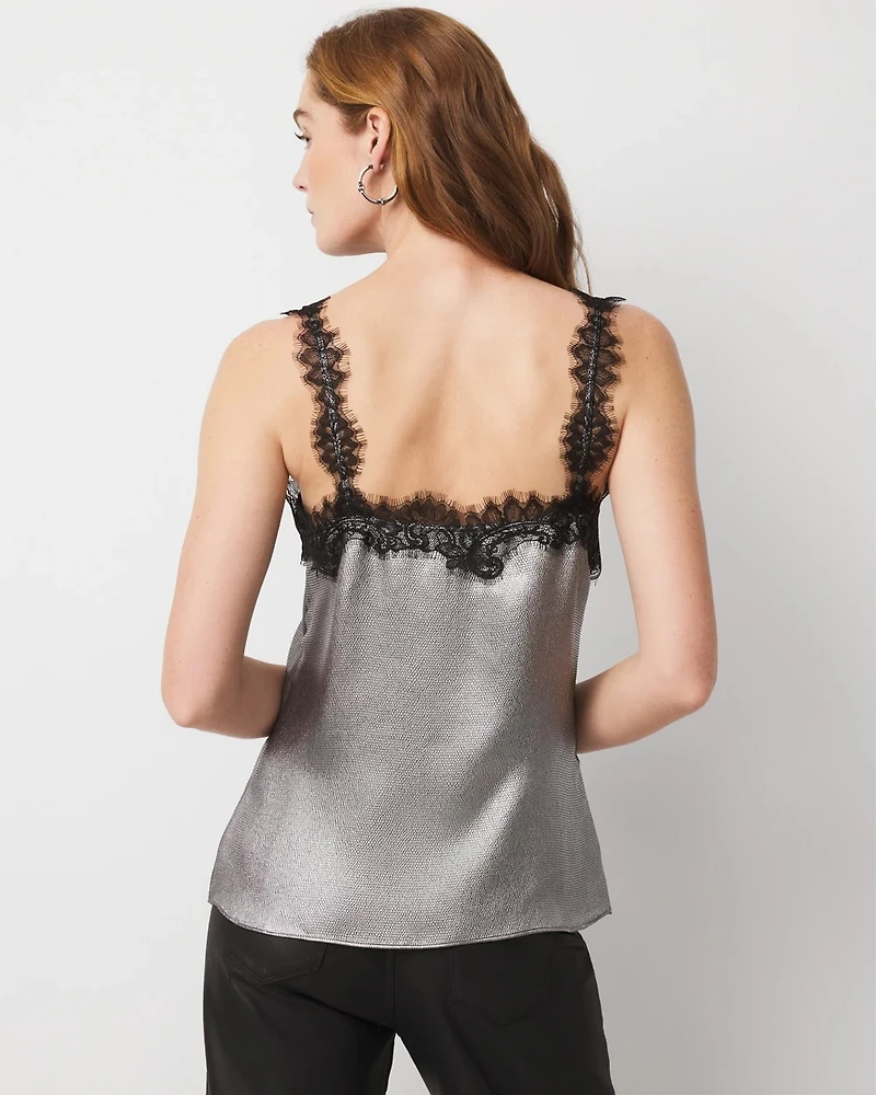 Lace Trim Satin Camisole