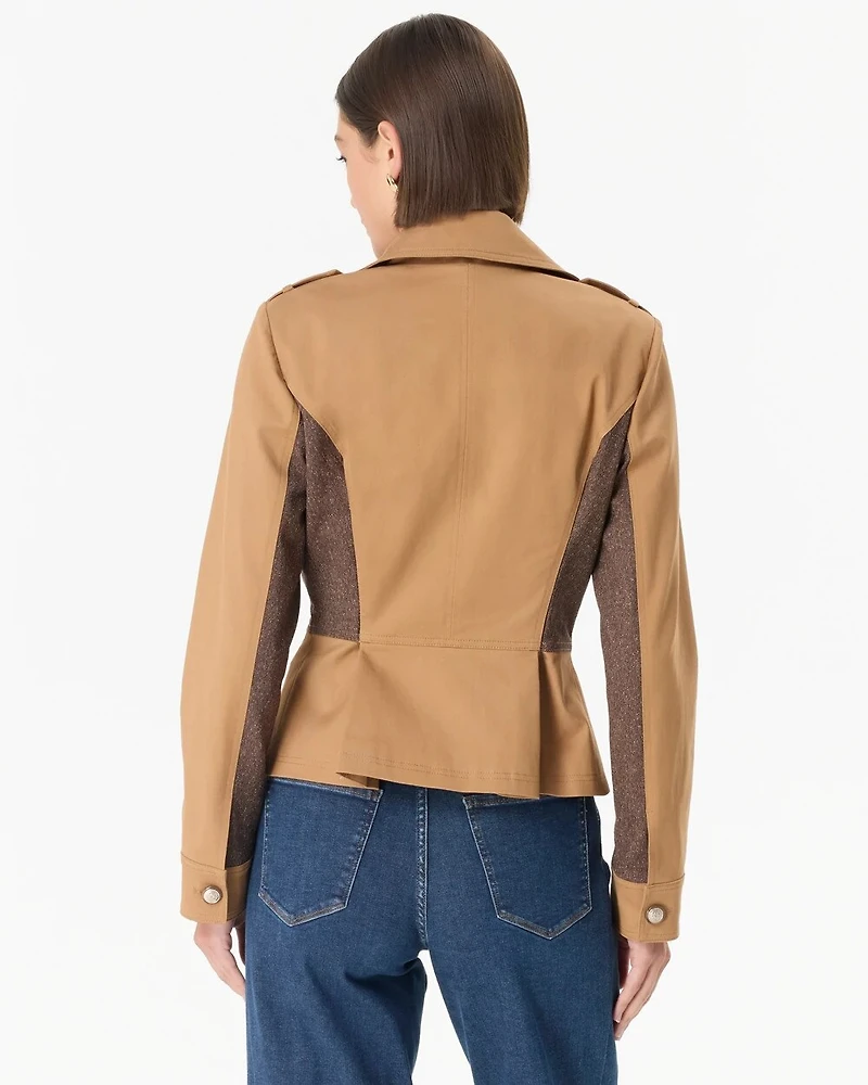 Tweed Detail Trench Jacket