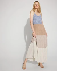 Petite Colorblock Shimmer Sweater Maxi Dress