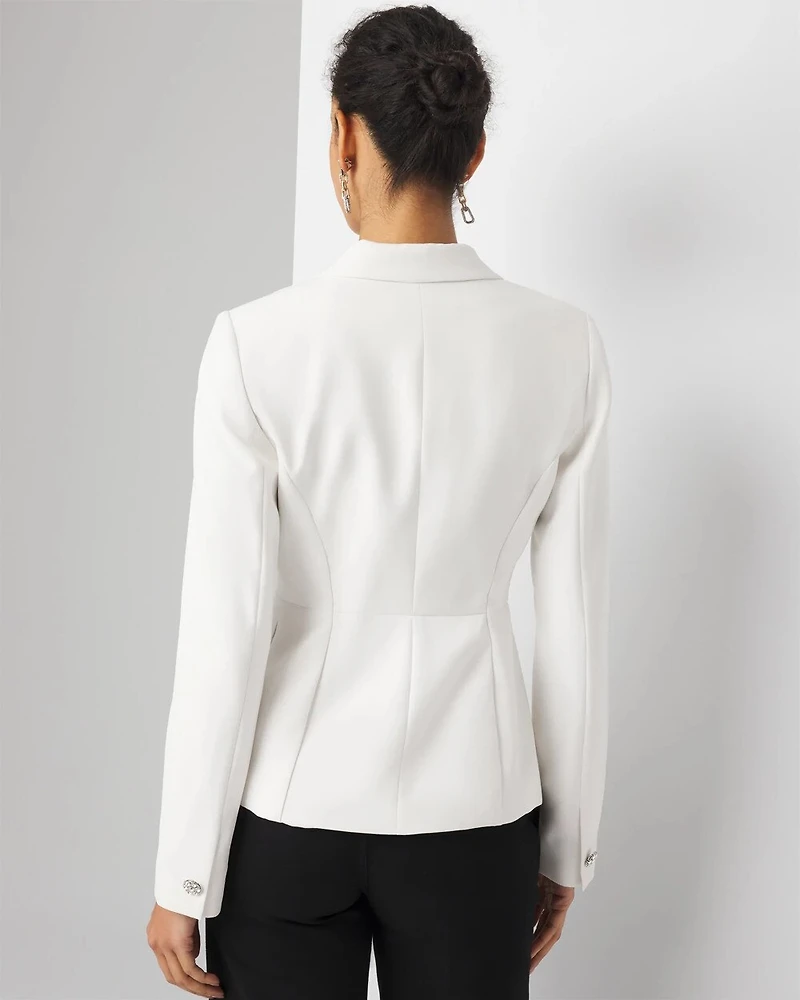 Jeweled Button Blazer