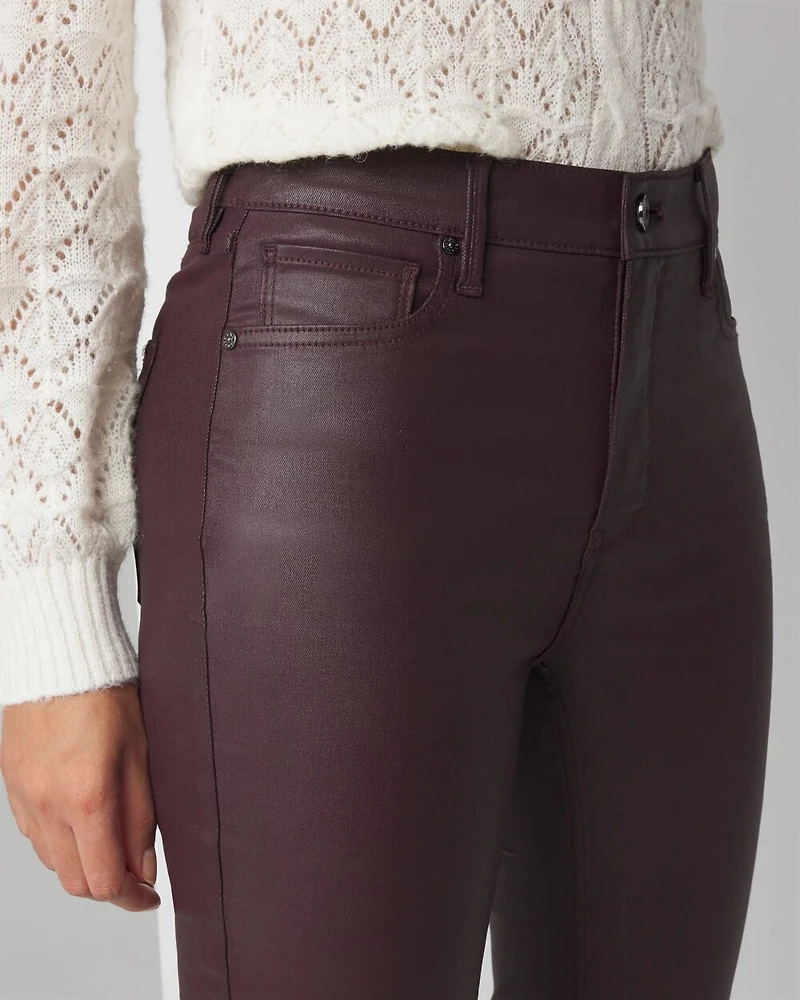 High Rise Coated Bootcut Jeans