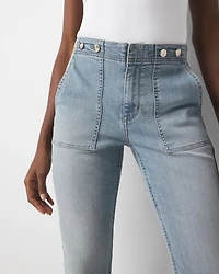 High-Rise Novelty Waist Slim Cropped Jean