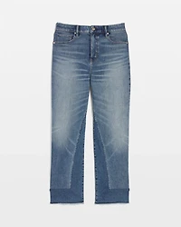 Petite High-Rise Pieced Straight Leg Jean