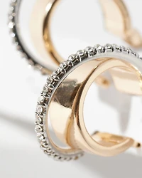Crystal Pave Huggie Earrings