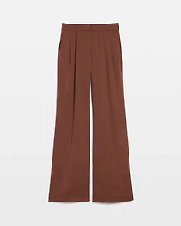 Jacquard Pleated Wide-Leg Pant
