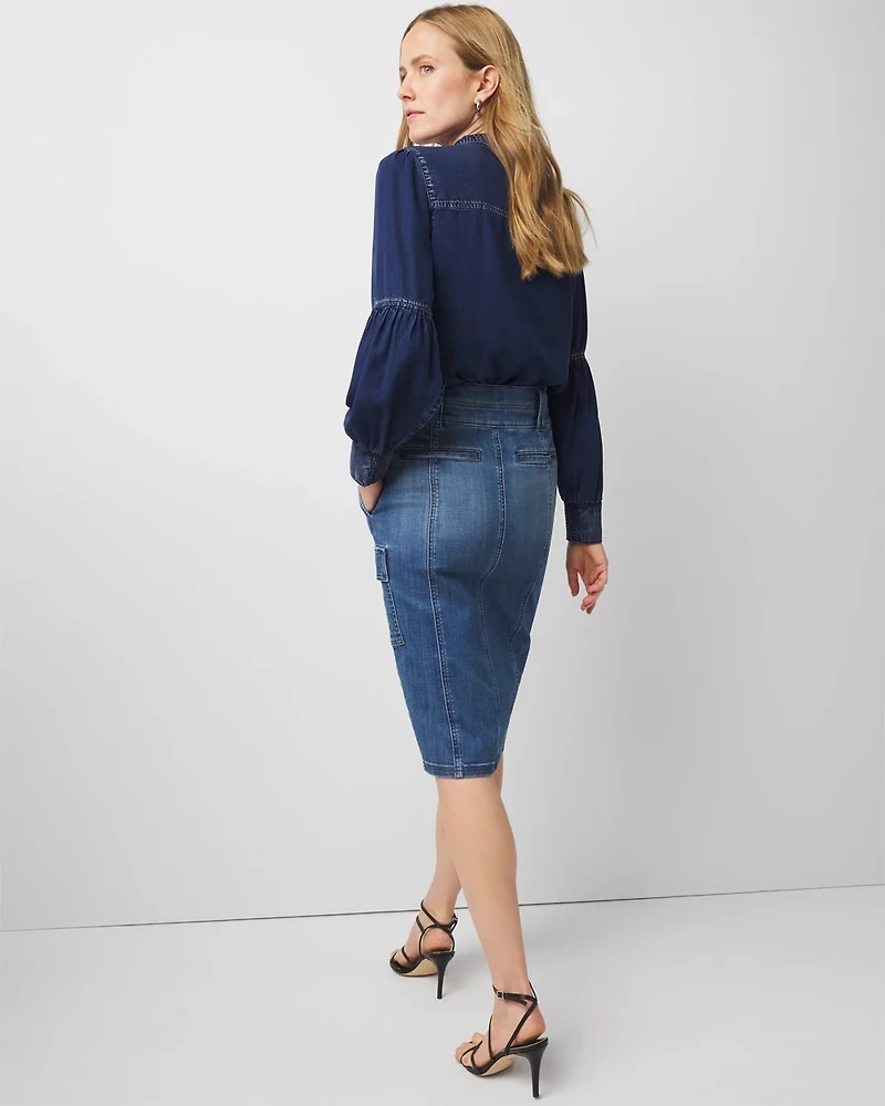 Denim Cargo Skirt