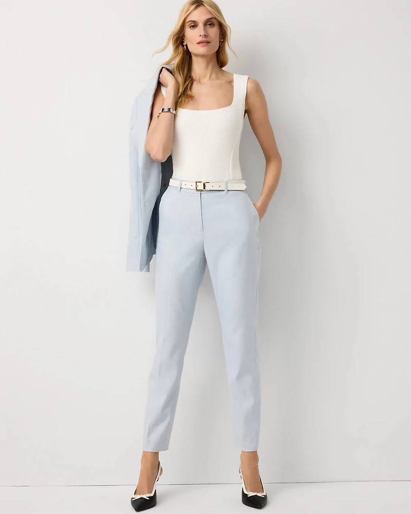 Petite Crosshatch Elle Slim Ankle Pant