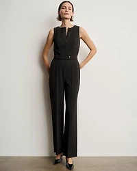 Knit Crepe Zip-Front Jumpsuit