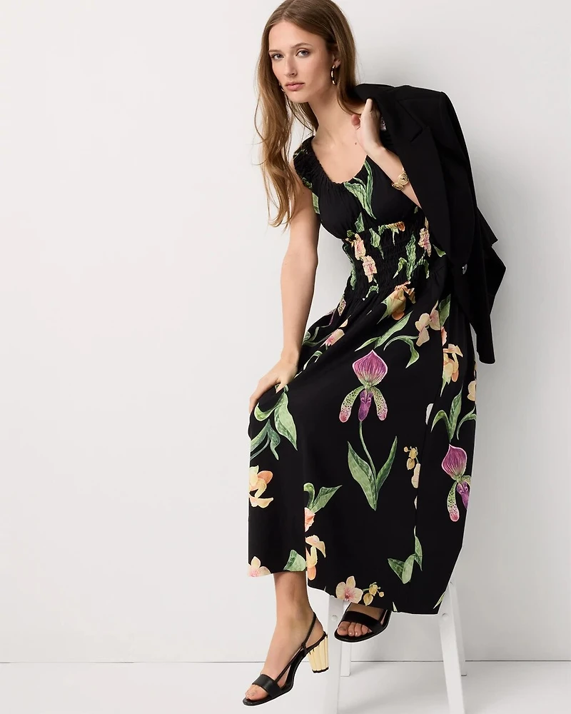 Ruched Tank Midi Dress