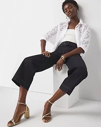 Extra High-Rise Belted Wide Leg Cropped Jean