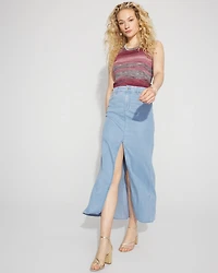 Chain Detail Tencel Maxi Skirt