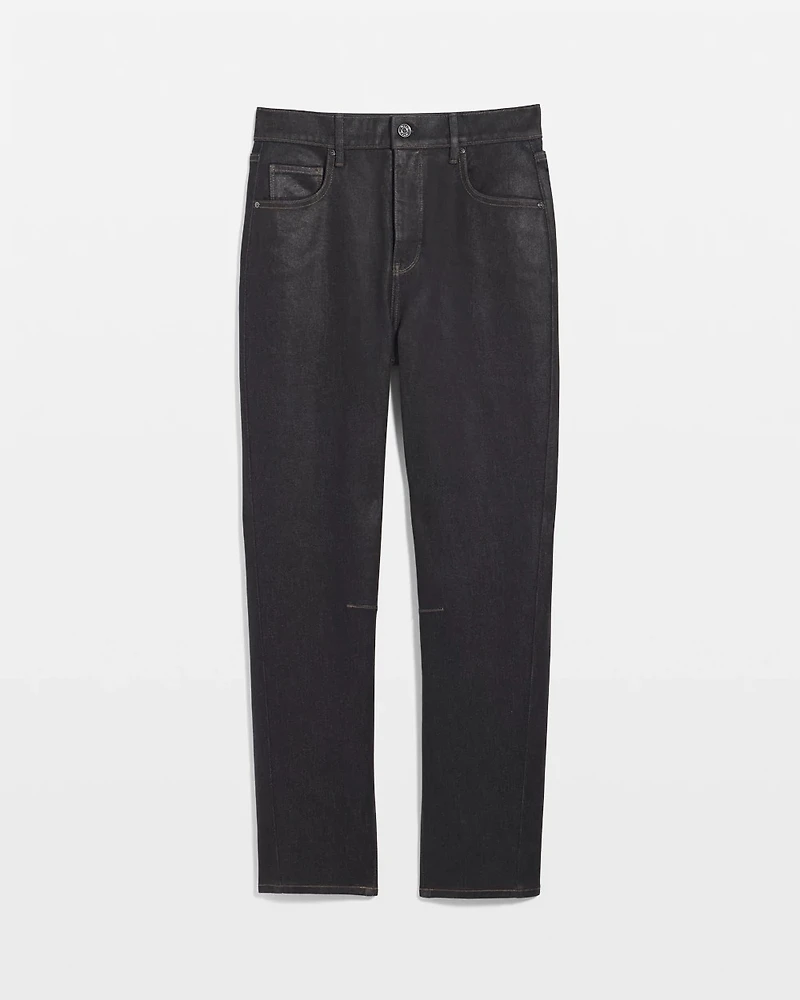 Petite Clear Coated Extra High Rise Barrel Jean