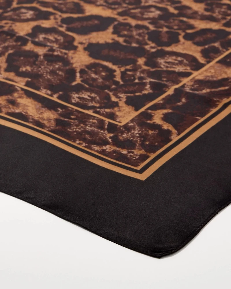 Animal Print Square Scarf