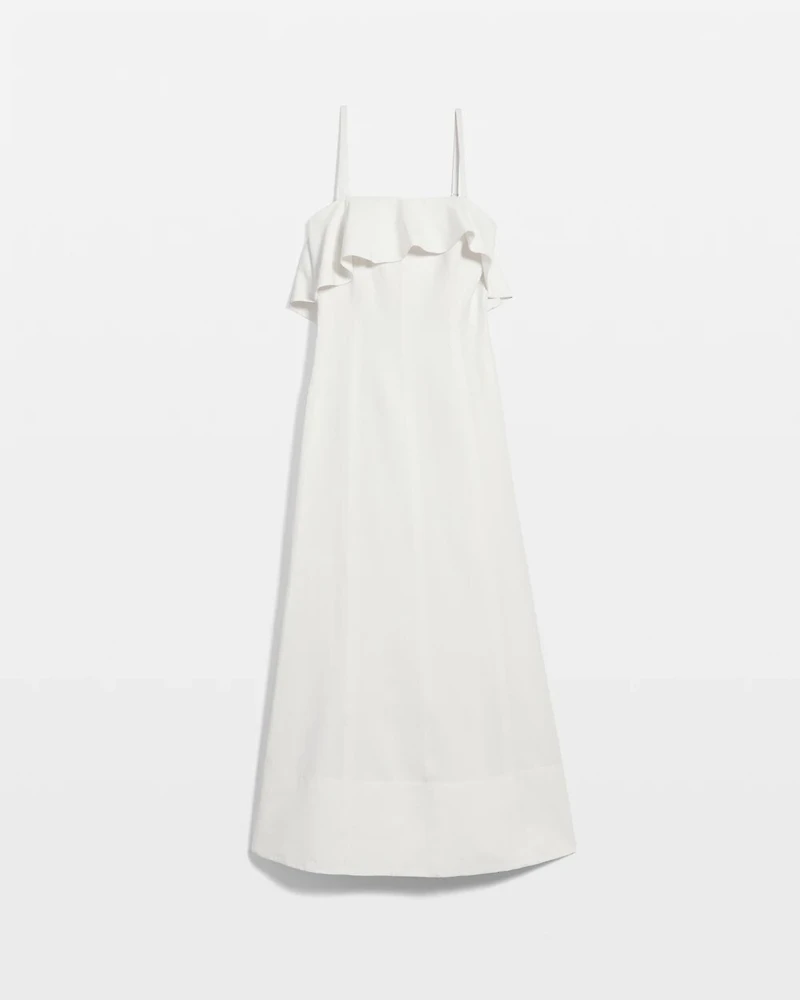 Linen-Blend Strapless Maxi Dress