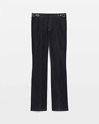 Faux Leather Detail Bootcut Jean