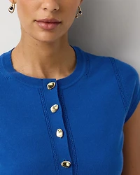 Pointelle Short Sleeve Cardigan