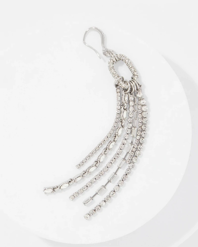 Rhinestone Fringe Drop Earrings