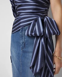 One-Shoulder Satin Blouse