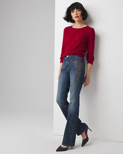 High-Rise Everyday Soft Denim™ Embroidered Bootcut Jeans